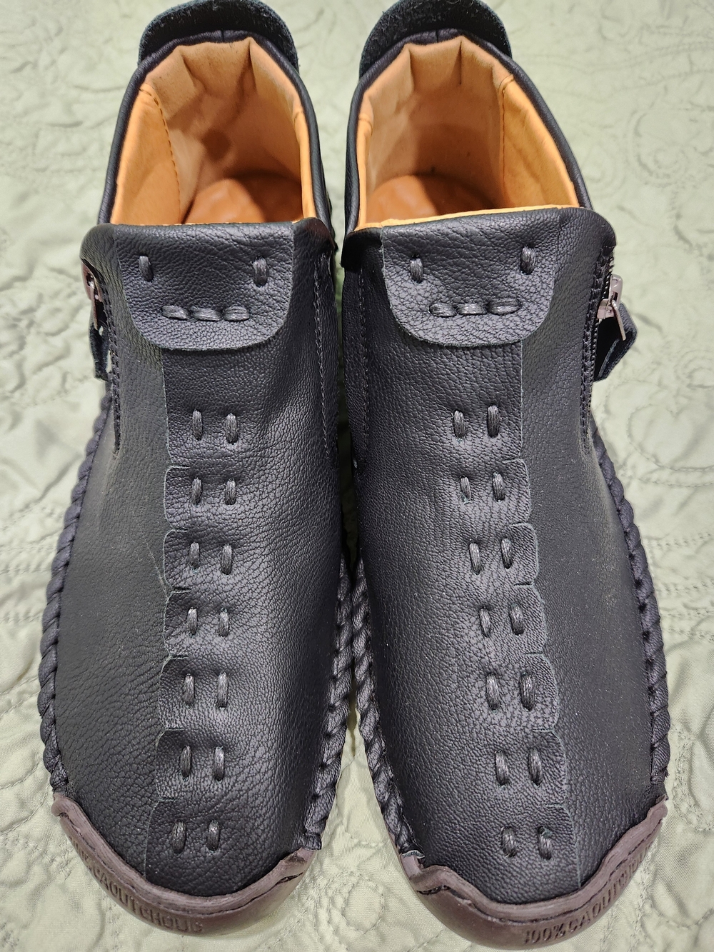 Men's Black Leather Slip-On Moccasin Loafers